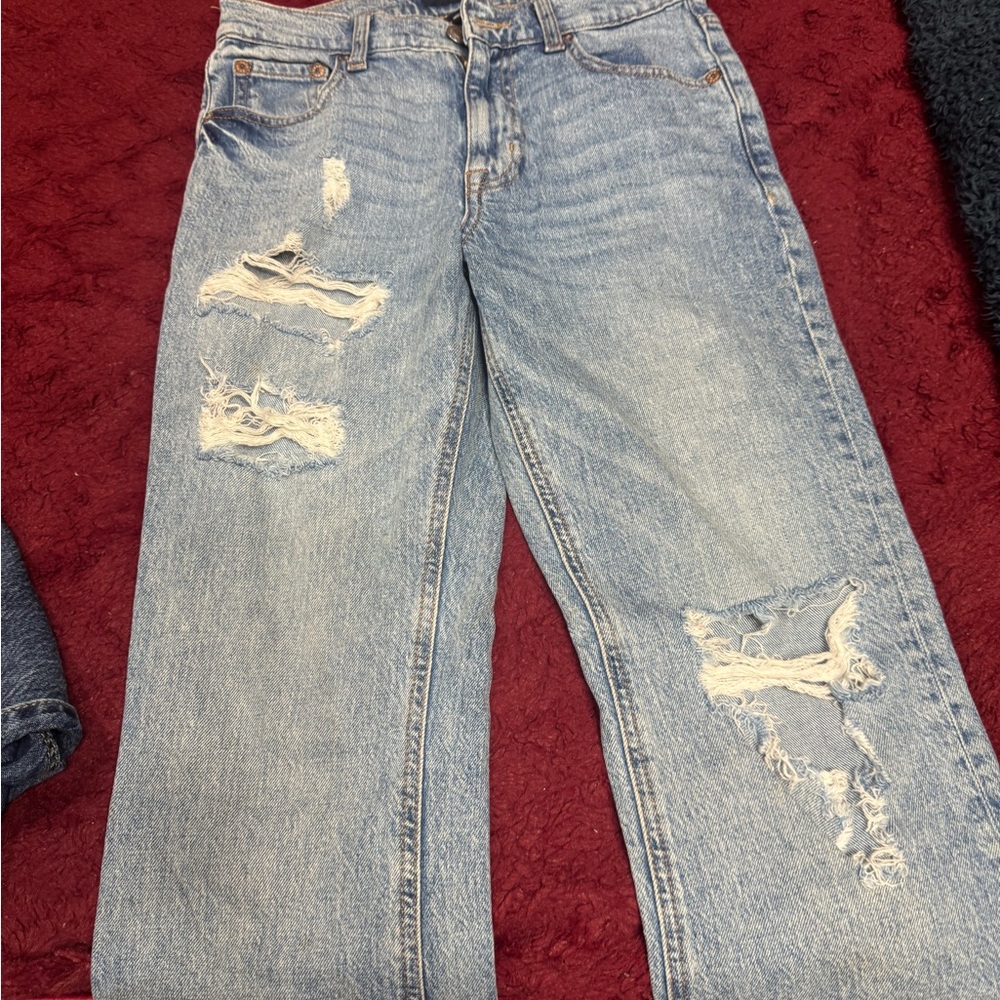 Aeropostale Blue Boyfriend Jeans Distressed Casual